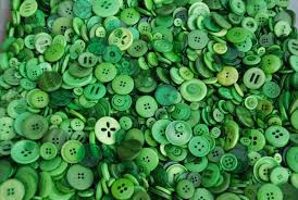 Bulk Buy New Buttons of Round Green, 1 inch buttons - 6.7 ozs